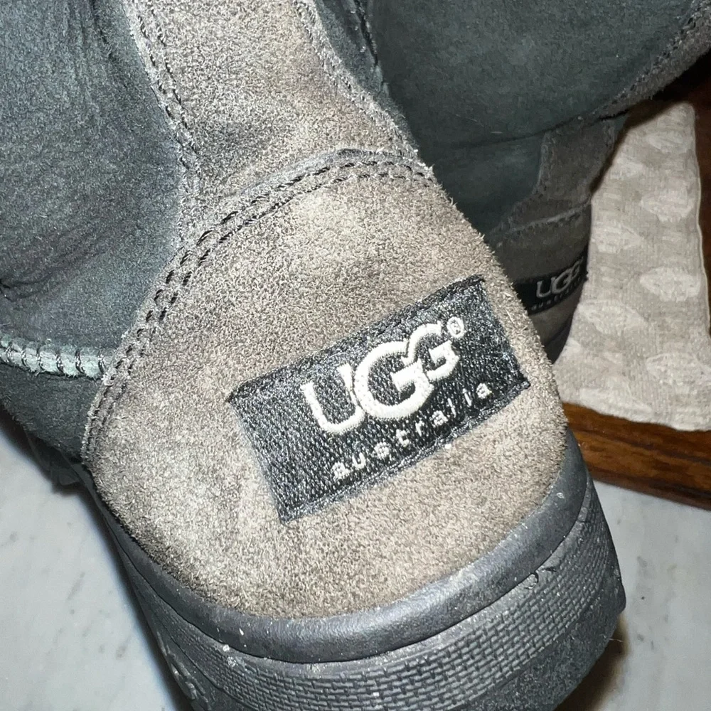 UGG AUSTRALIA‎ Ultimate Tall Braid Boots Sherpa Lined Dark Green Black Wms Sz 8